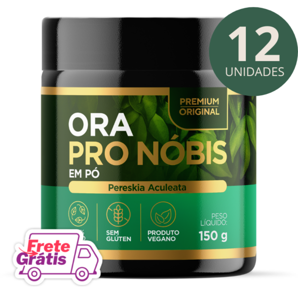 Ora Pro Nobis em Pó - 12 Potes de 150g (1  ANO de Tratamento)
